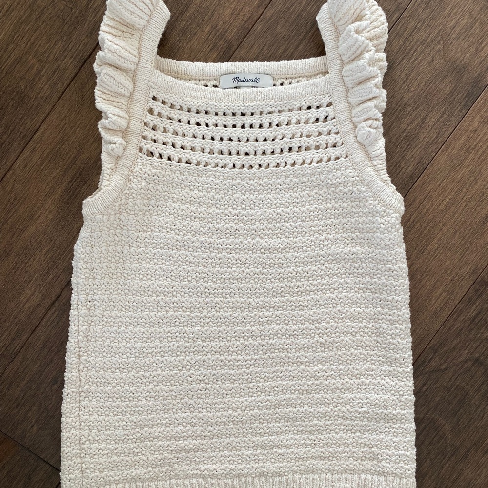 Madewell Ruffled Crochet Sweater Tank size XXS